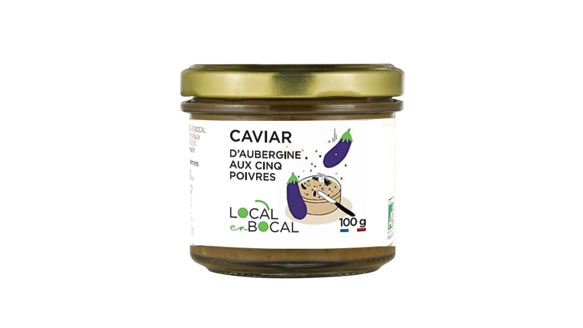 Caviale di melanzane con 5 peperoni BIOLOGICO 100G