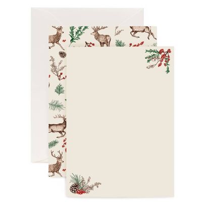 Set per scrivere lettere con renne di Natale