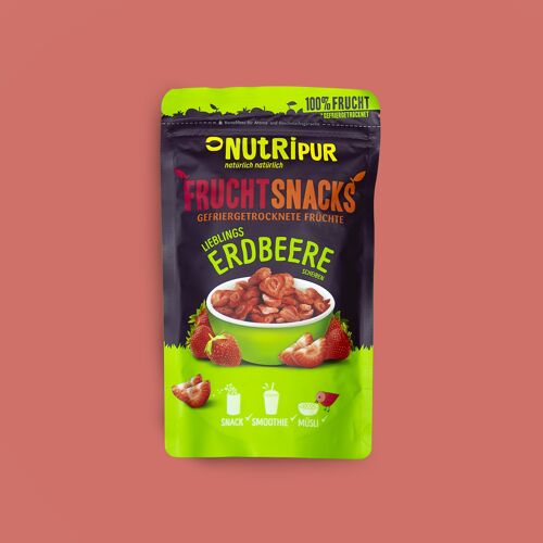 Frucht Snacks Erdbeeren gefriergetrocknet in Scheiben 25g