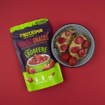 Snacks aux fruits fraises lyophilisées en tranches 25g 3