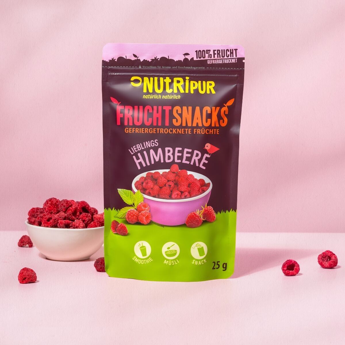 Snack di frutta lamponi liofilizzati 25g