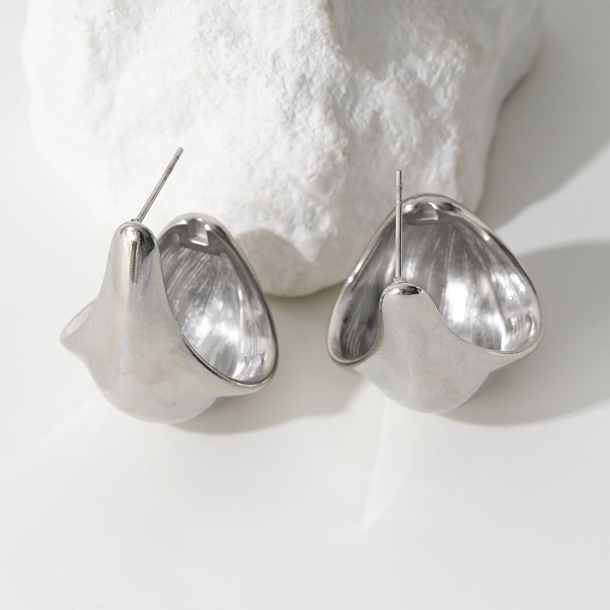 Orecchini curvi spessi in argento