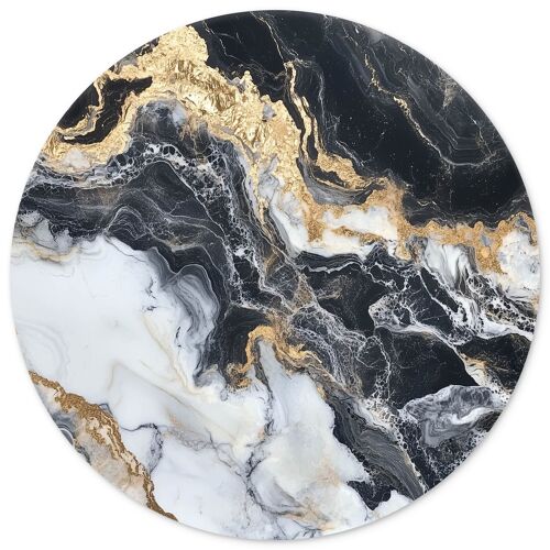 Wall Circle Marble Black/Gold - wall circle
