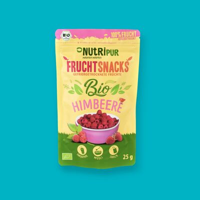 Snack di frutta bio lamponi liofilizzati 25g