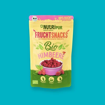 Snacks de frutas ecológicas frambuesas liofilizadas 70g