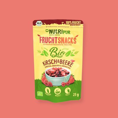 Bio Frucht Snacks Kirsch & Beere gefriergetrocknete 25g