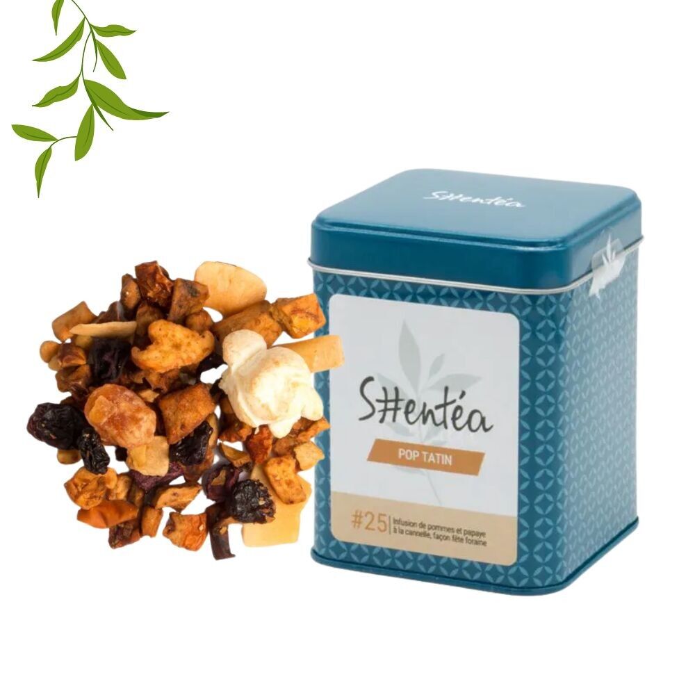 Infusion gourmande pâtisserie - Infusion pommes façon tarte tatin - POP TATIN -150g - Vrac Premium Boîte Métal