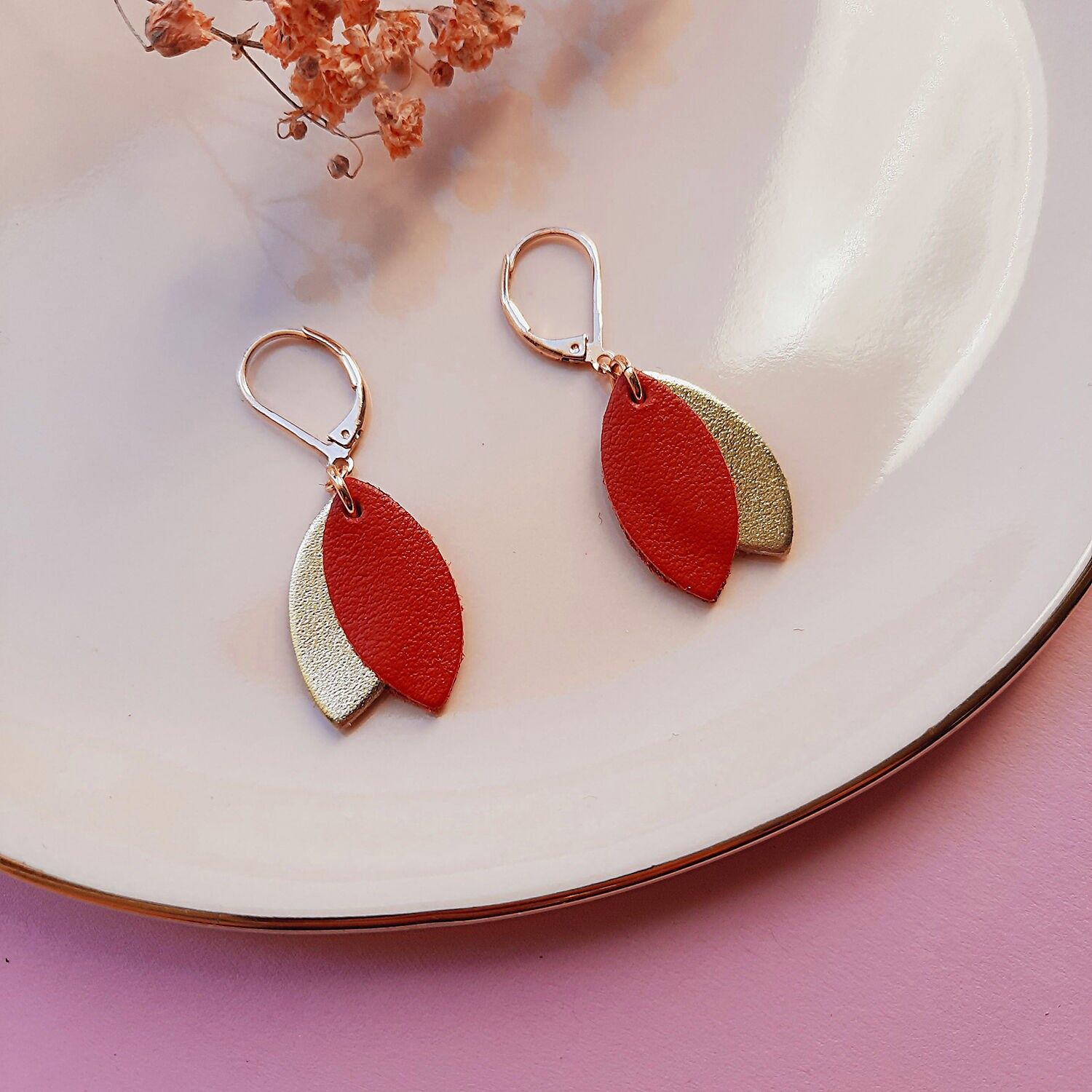 LES LOULOUS Red mini earrings