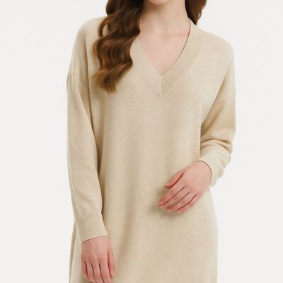 Weiches Strickkleid mit V-Ausschnitt