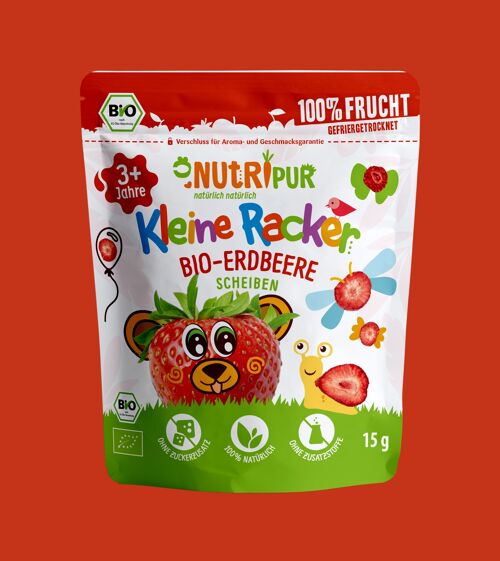 NutriPur Kleine Racker Erdbeeren Bio in Scheiben 15g