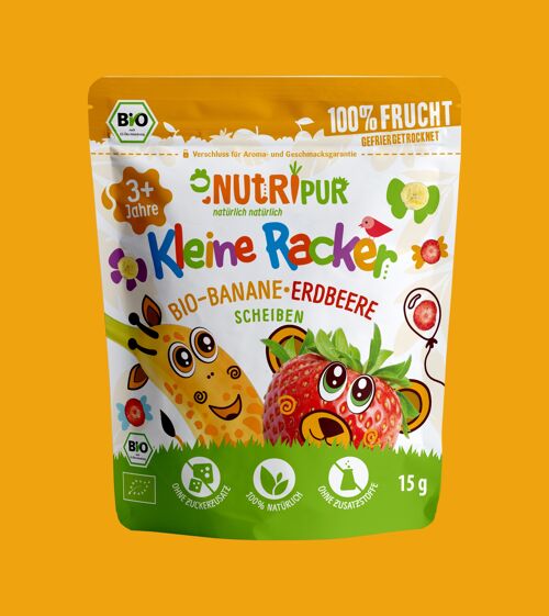 NutriPur Kleine Racker Erdbeeren & Bananen Bio in Scheiben 15g