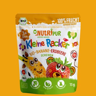 NutriPur Kleine Racker Erdbeeren & Bananen Bio in Scheiben 15g