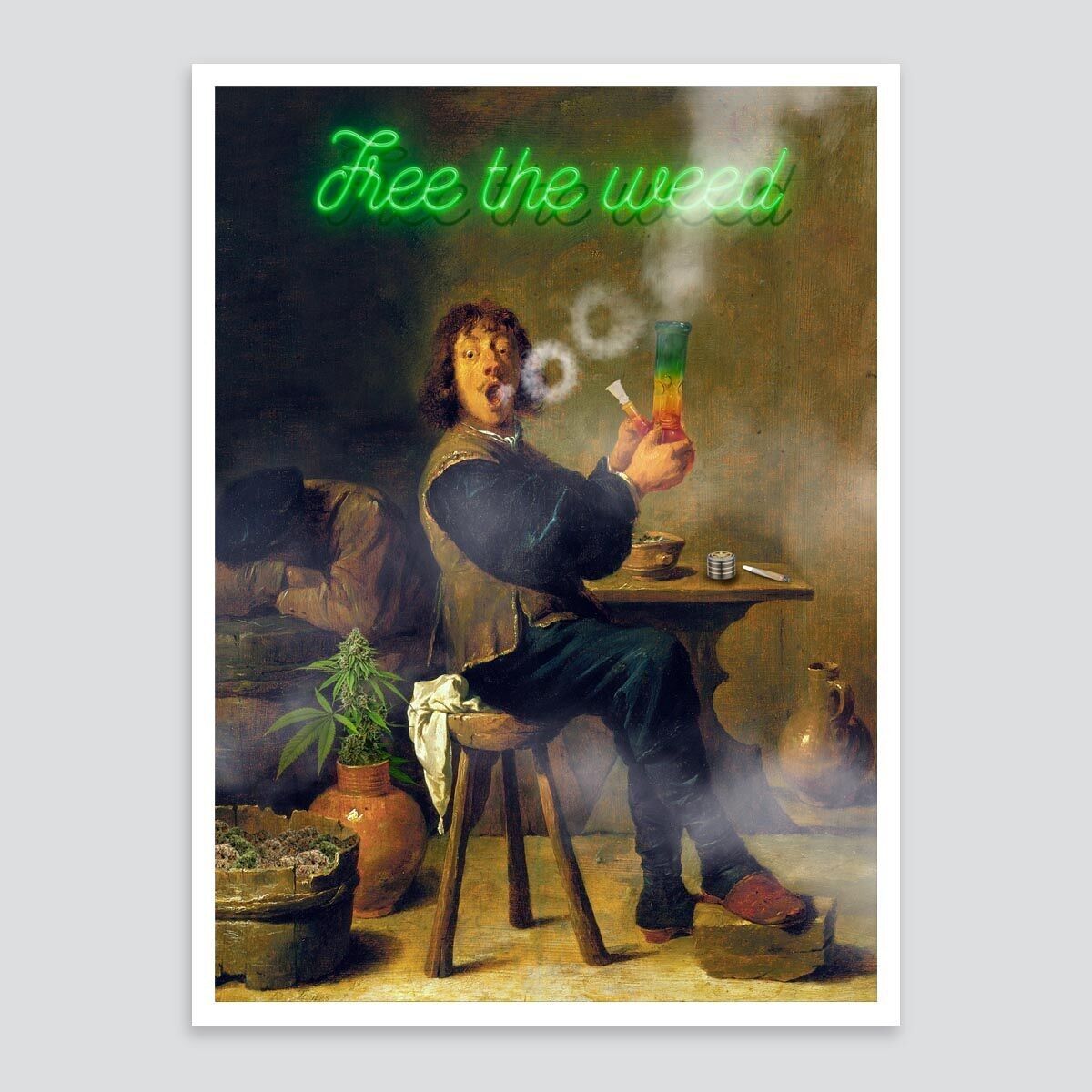 Impression d'art gratuite sur les mauvaises herbes