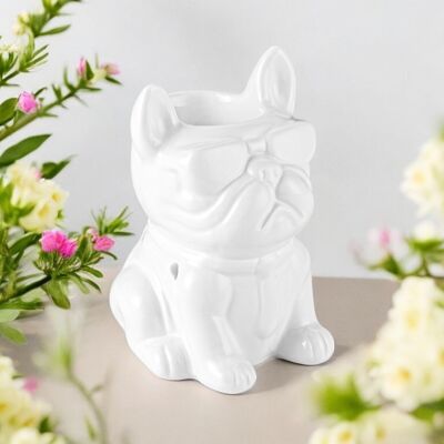 Brûle Parfum Céramy Boubou blanc – Bougeoir en Céramique Laquée – Diffusion Cires Parfumées, Huiles Essentielles – Idée Cadeau Déco