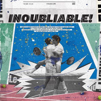 Poster - L'Equipe - Coppa Davis 91 - Digigrafia - 50X70 - Plakat