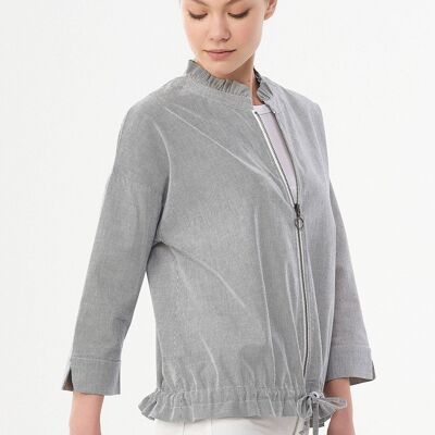 Chaqueta de algodón orgánico con estampado de rayas