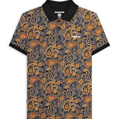 Polo Paisley Brand Noir/Doré AW24