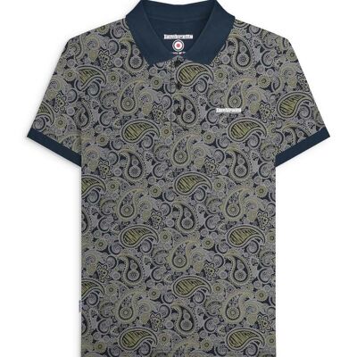 Polo Paisley Brand bleu marine/gris AW24