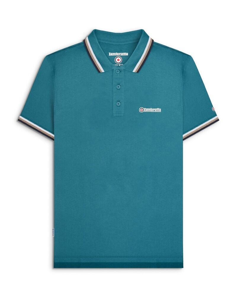 Poloshirt mit drei Streifen Gulf Coast (Weiß/Cinder/Marineblau) AW24