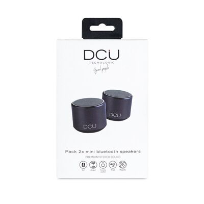 PACK 2 MINI BLUETOOTH SPEAKERS 3W + 3W BLACK