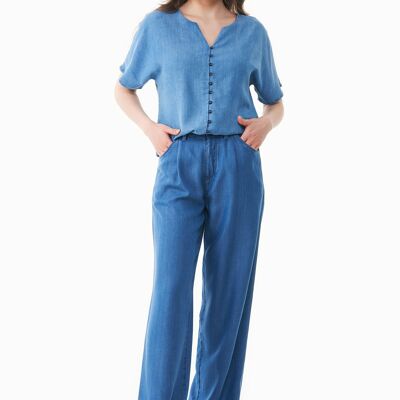Pantaloni realizzati in TENCEL™ Lyocell con aspetto denim