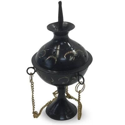 Porte-encens suspendu noir (12.5 cm)