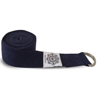 Green Tree Navy Yoga Belt 100% Cotton 38 Mm X 2,5 Mm