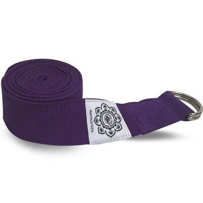 Purple Cotton Yoga 8 Ft. Strap with Wrapped 1.5’’ D-Ring