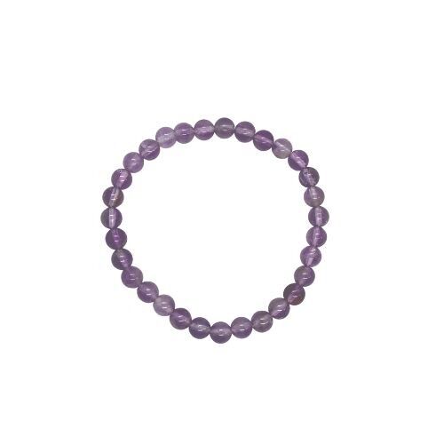 Bracciale con perline di ametista 6 mm