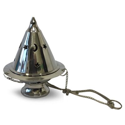 Bruciatore di incenso sospeso cromato (16 cm)