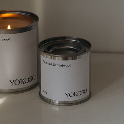 Small Vanilla & Sandalwood Scented Soy Candle