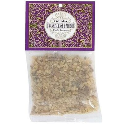 Goloka Resina Incienso Frankincense & Myrrh 30 gramos 12 paquetes
