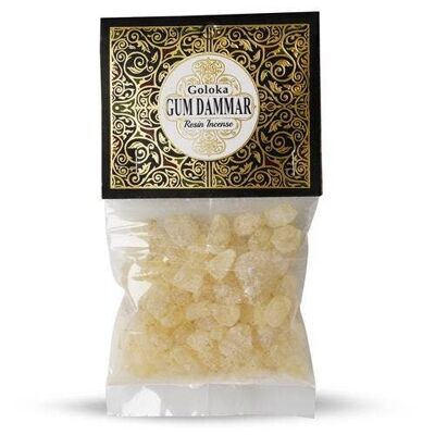 Encens en résine Goloka Gomme Dammar - 30 grammes, paquet de 12