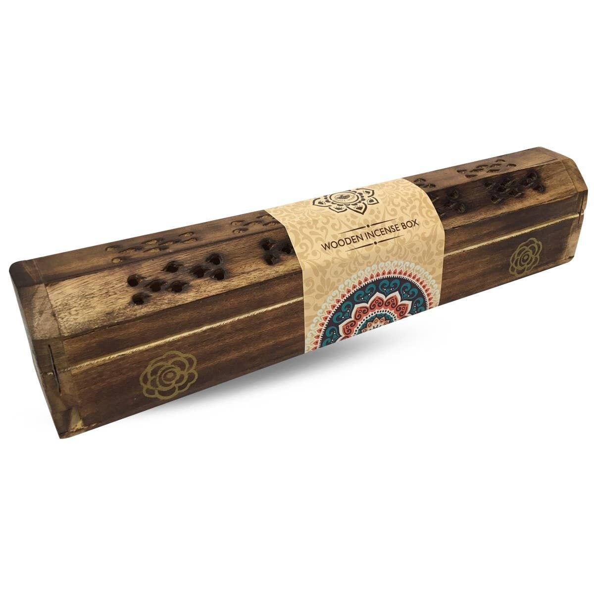 Porta incenso con scatola di fiori mandala albero verde