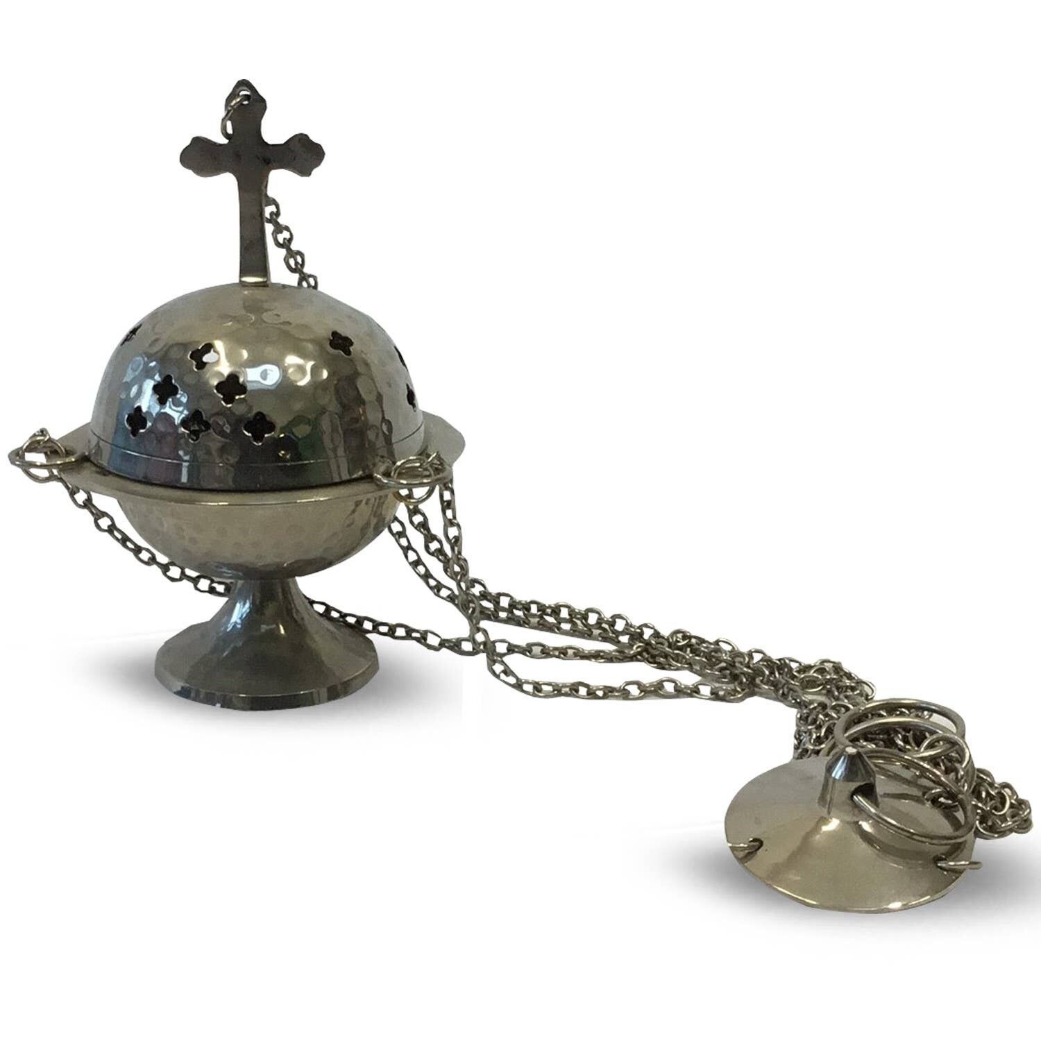 Nickel Hanging Incense Holder (15cm)