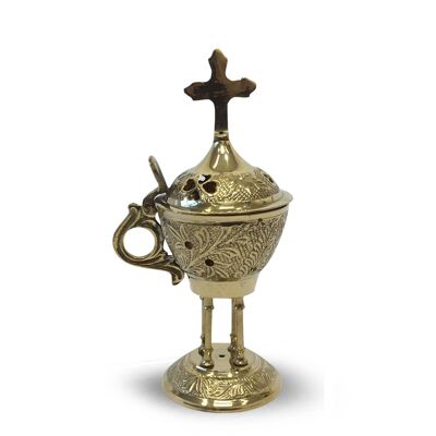 Bruciatore di incenso Pyali 15cm con croce