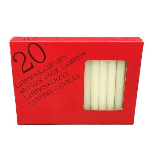 Small White Lantern Candles 20un