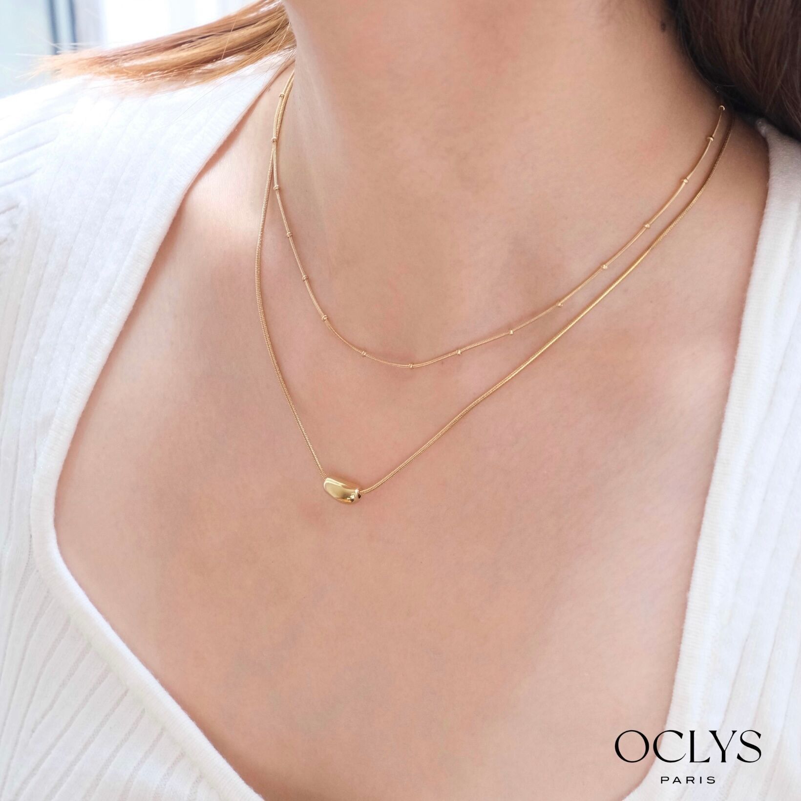 Collana a catena doppia in acciaio inossidabile Colby