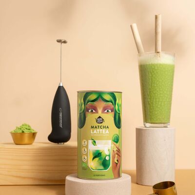 Matcha Latte - Bebida instantánea perfecta de matcha latte con avena y cuchara dosificadora (10 porciones)