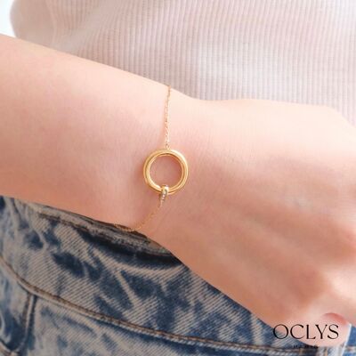 Bracelet acier inoxydable avec anneau strass Selena