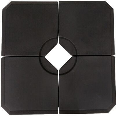 Green's Umbrella Weight, portaombrelli da 4 pezzi, riempibile con 80 kg di acqua o 120 kg di sabbia, HDPE, nero, 100 x 100 x 9.5 cm