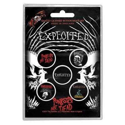 Paquete de insignias con botones Exploited - Punks Not Dead