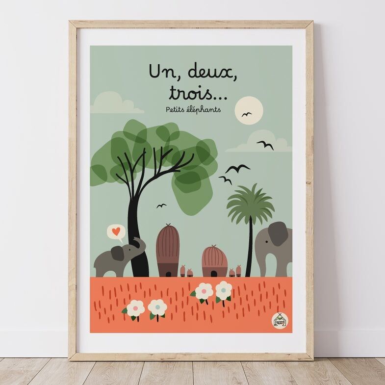 Poster UNO, DUE, TRE... -Piccoli elefanti!