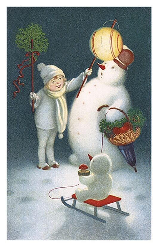Schneemann-Postkarte