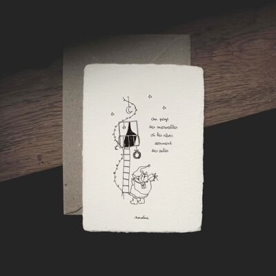NATALE - Nel Paese delle Meraviglie - Cartoncini di carta fatti a mano 10x15 cm