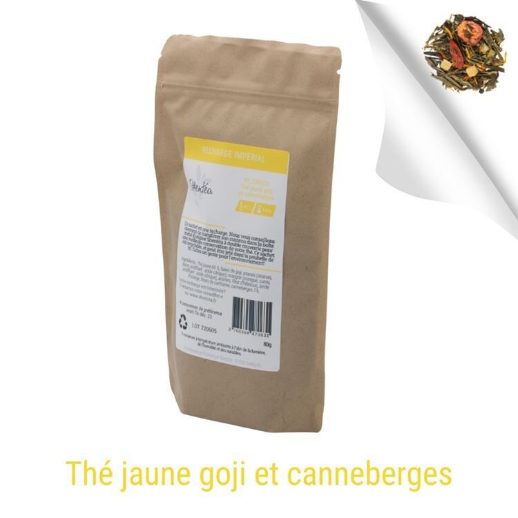 Thé jaune fruits - Recharge thé jaune goji canneberges - IMPÉRIAL (RE) - Vrac Premium -100g