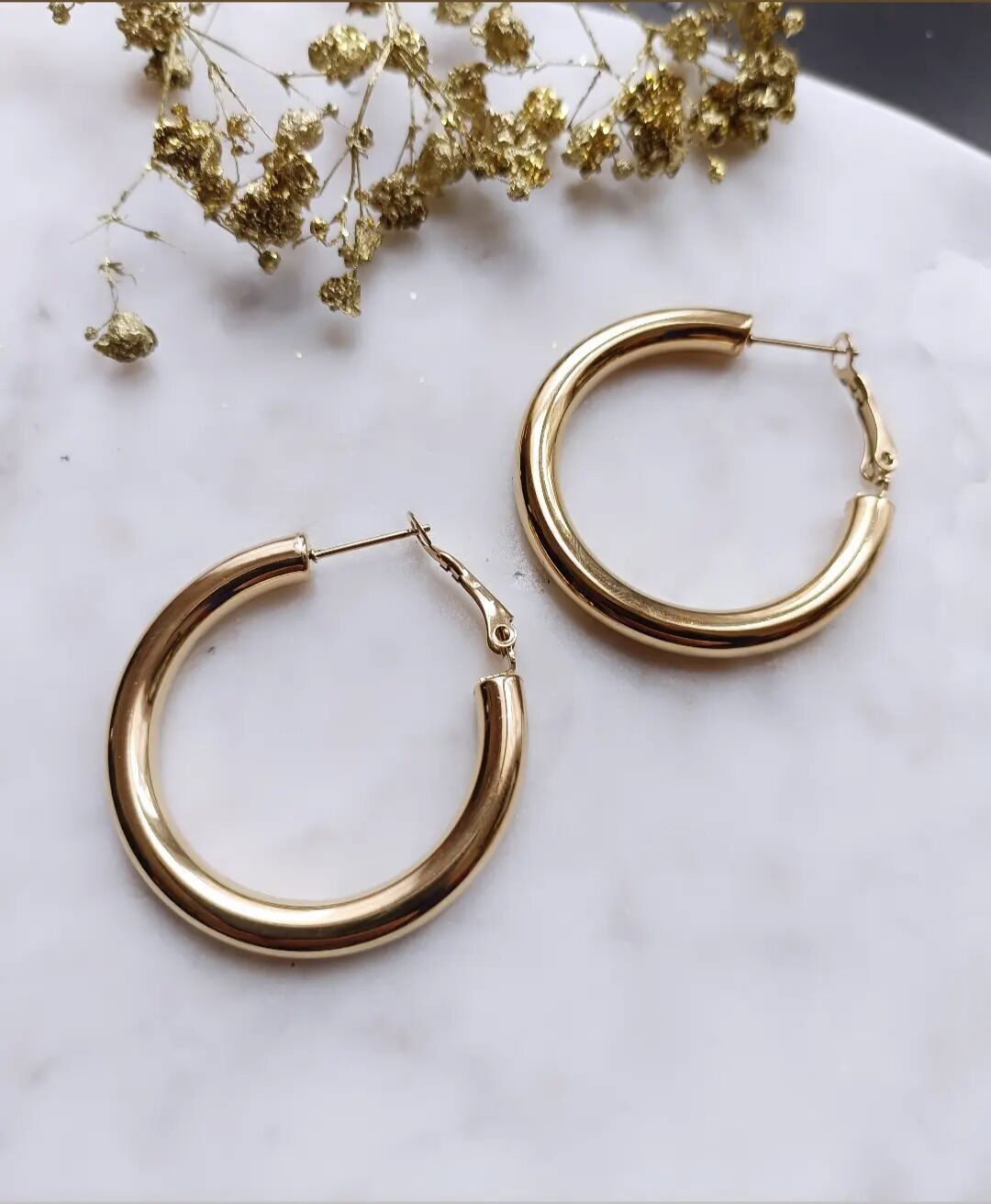 Stainless steel hoop earrings - Célia