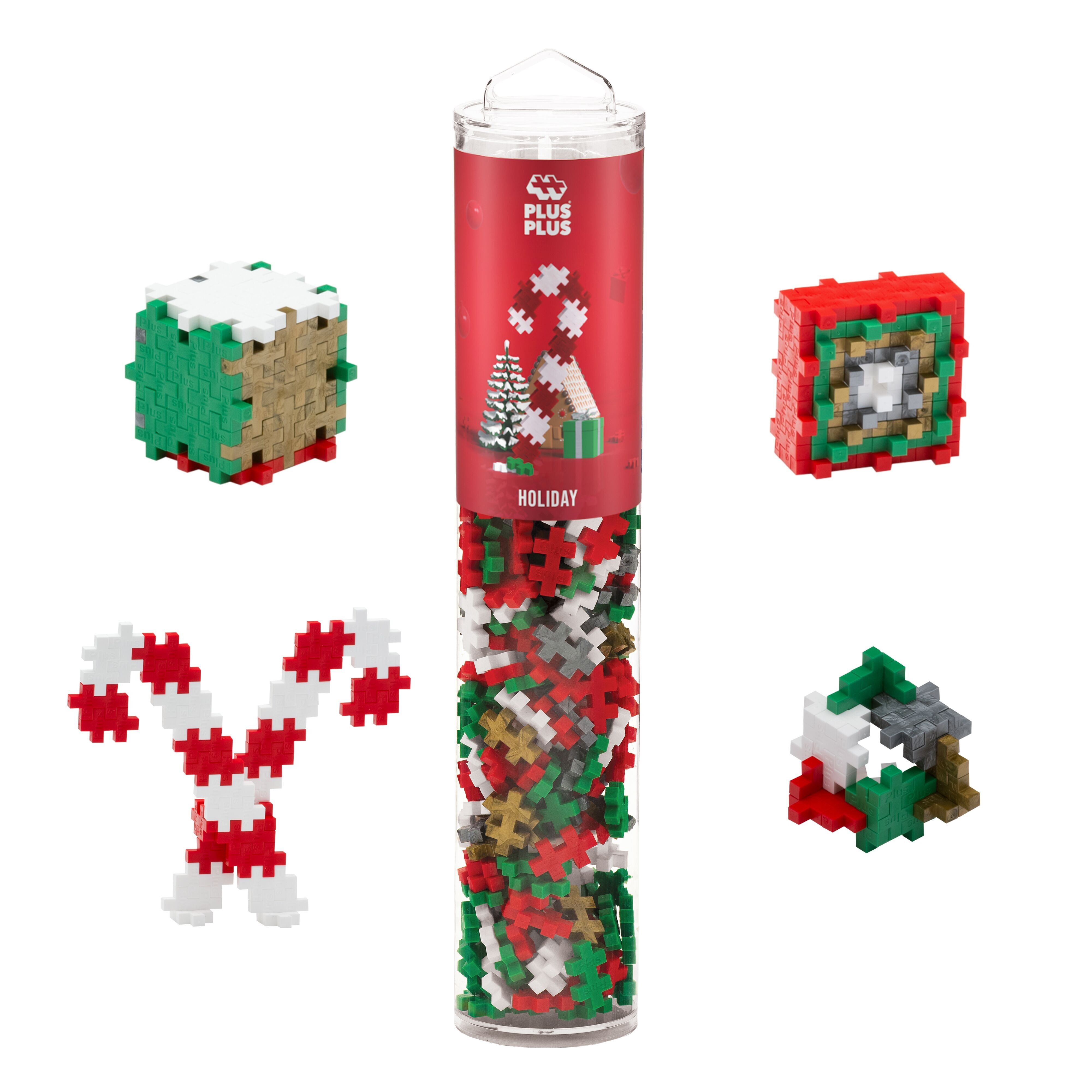 Mega Tube Mix Colors 240 Pcs - Christmas Theme - PLUS PLUS