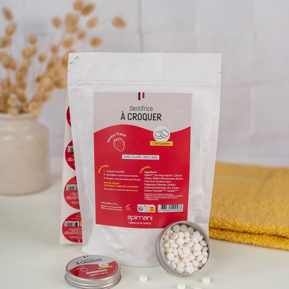 Refill 1200 tablets – Strawberry chewable toothpaste