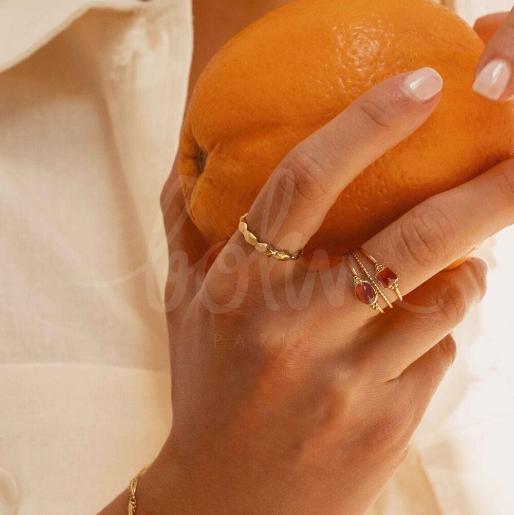 Dünner Shajeni-Ring – gezacktes geometrisches Muster